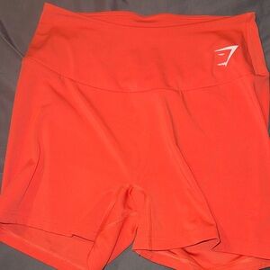 Gymshark Women's High-Waist Coral-Orange Bike Shorts